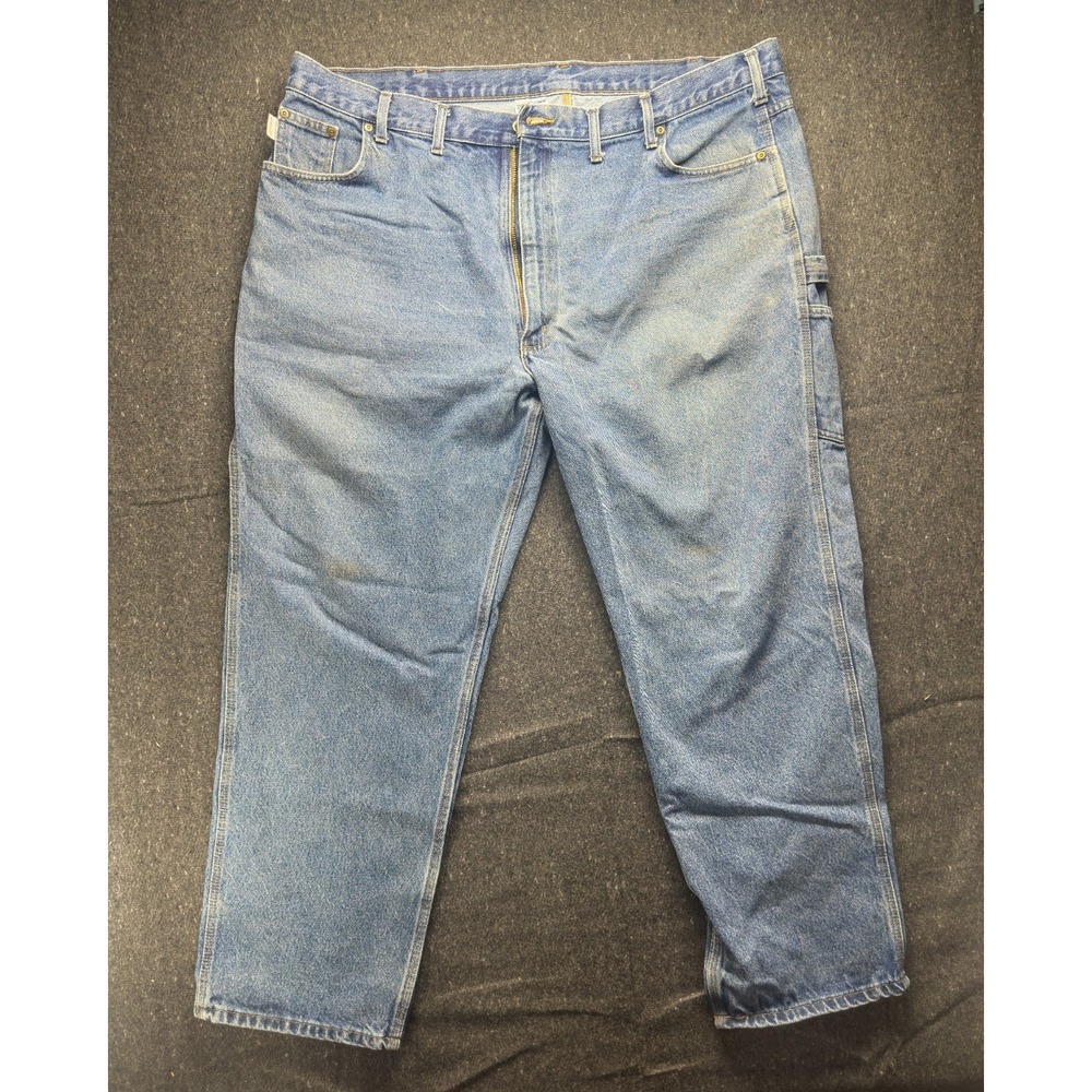 Carhartt Jeans Mens 46x32 Blue B171DST Relaxed Fit 100% Cotton Workwear Denim